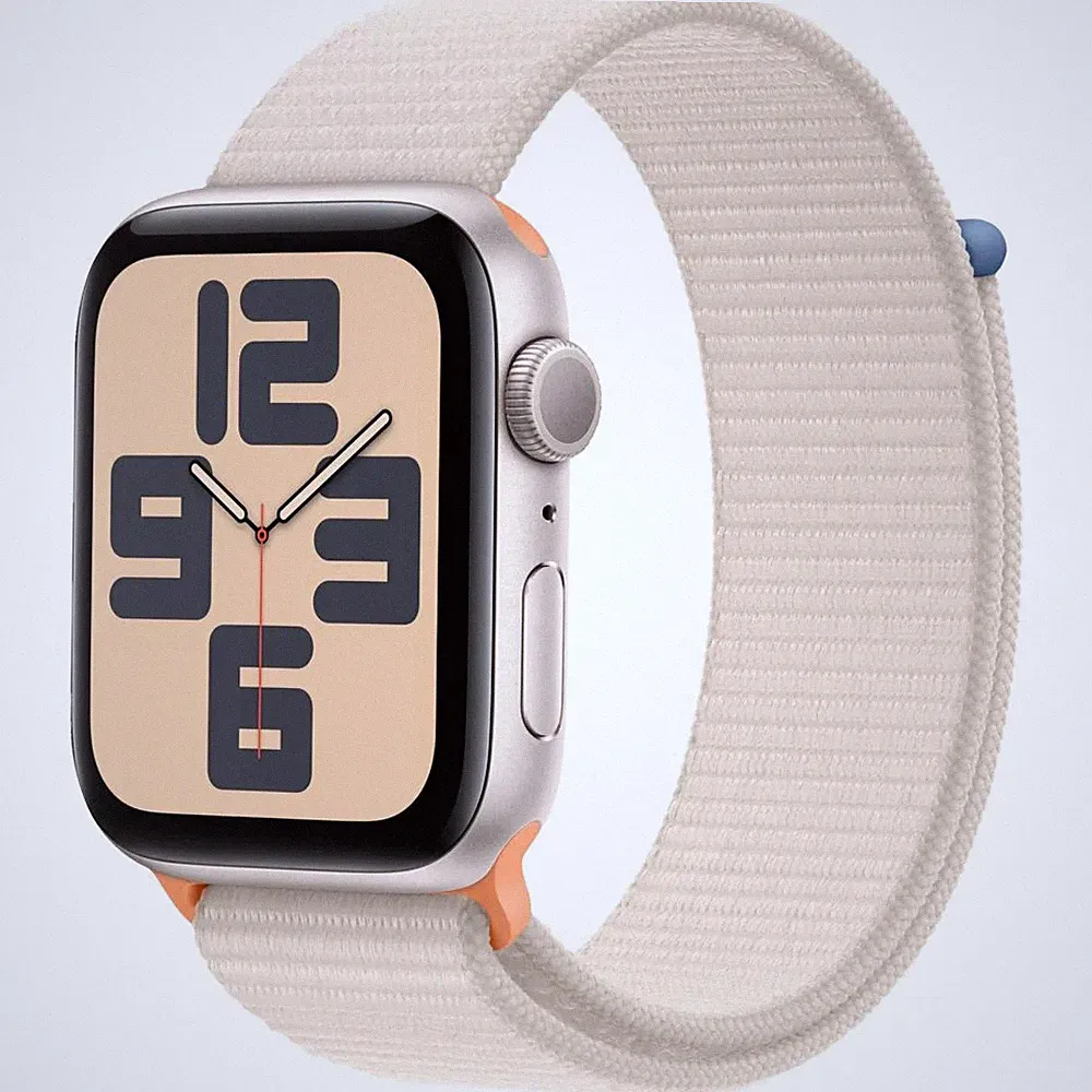 Apple Watch SE Smartwatch Polarstern (130-200 mm) Textil Carbon Neutral