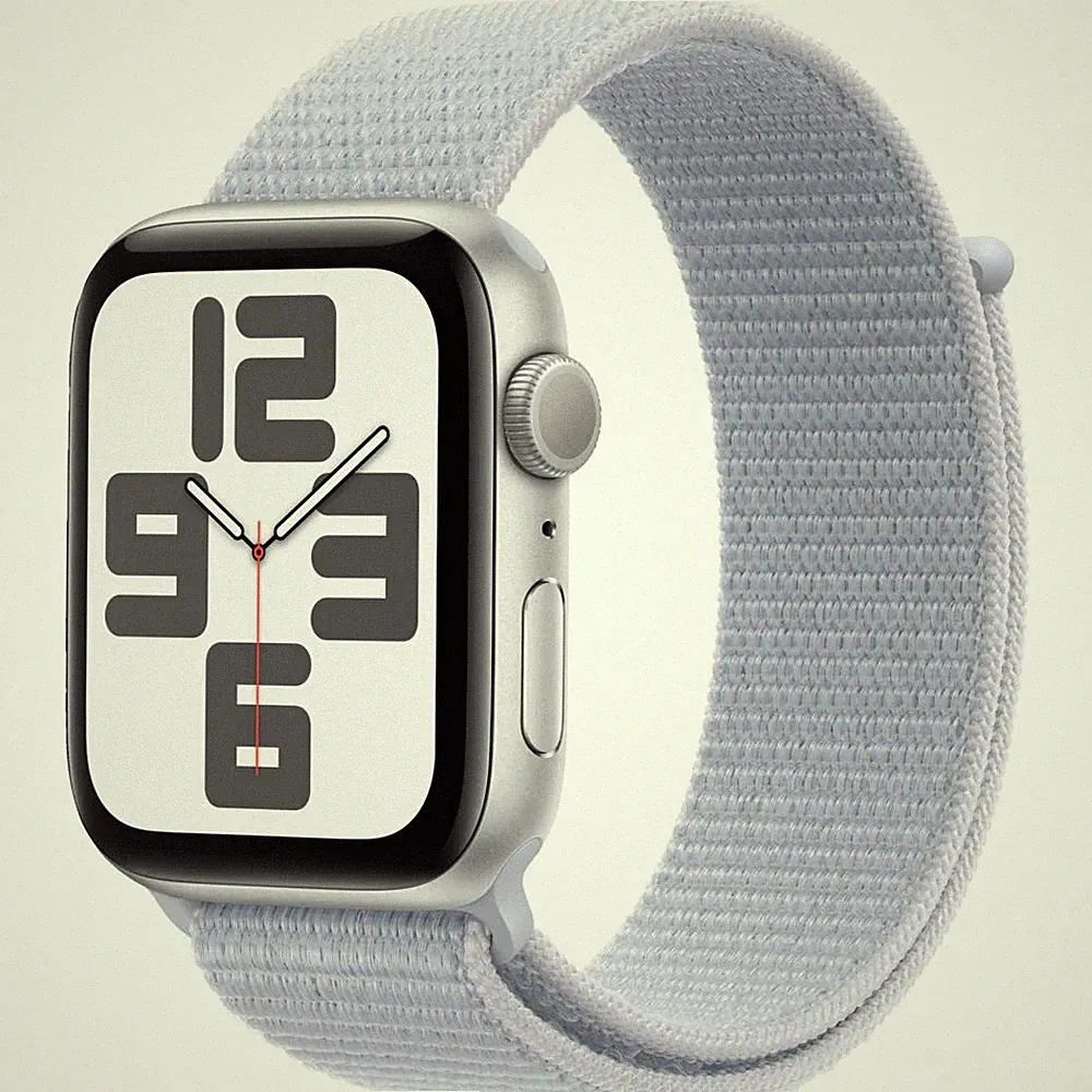 Apple Watch SE Smartwatch Silber (130 - 200 mm) Textil Carbon Neutral