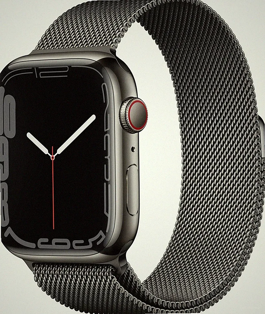 Apple Watch Series 7 45mm Cellular Smartwatch Edelstahl grau Gut - Refurbished