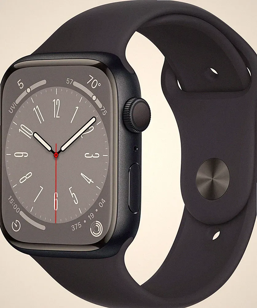 Apple Watch Series 8 GPS 45mm Smartwatch Mitternacht Sportarmband MNP13FD/A