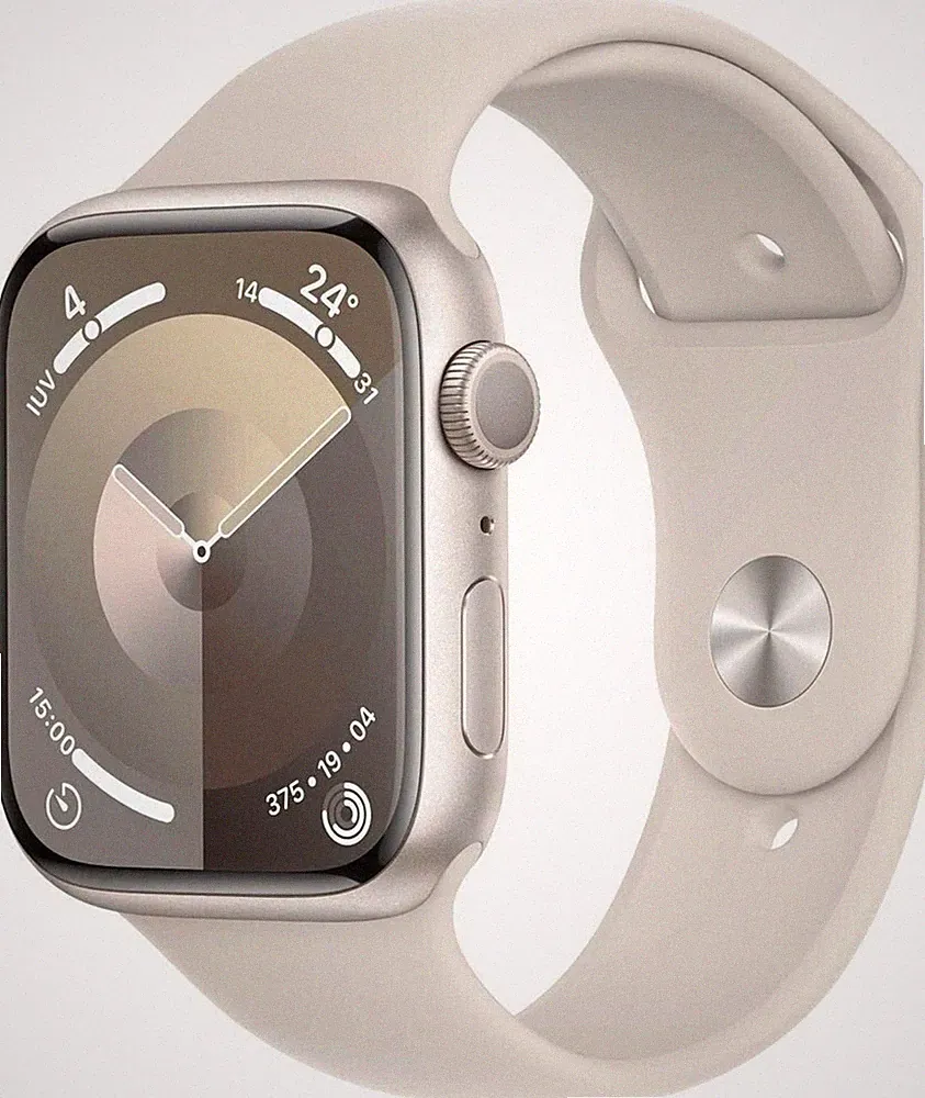 Apple Watch Series 9 GPS 45mm Smartwatch Sternenlicht Sportband