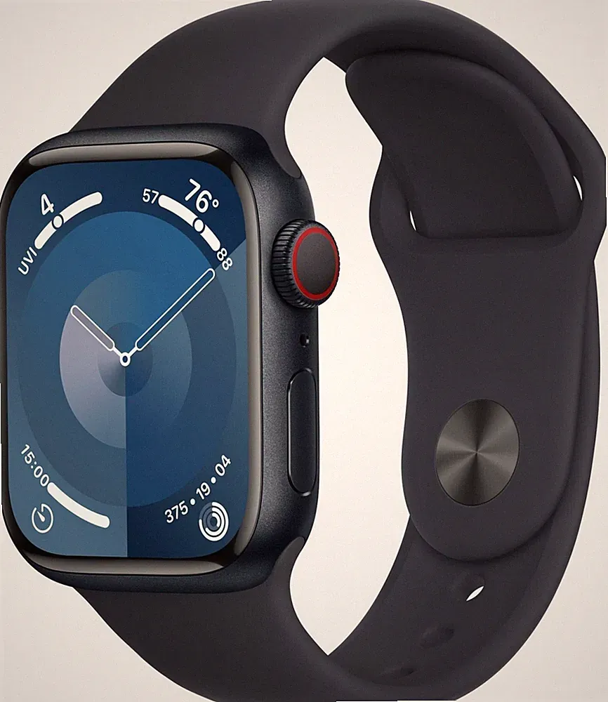Apple Watch Series 9 GPS Cellular 41mm Smartwatch Mitternacht Sportband MRHR3QF