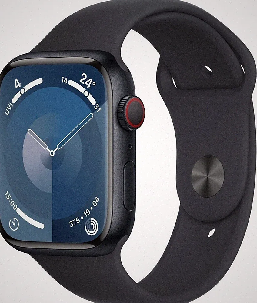 Apple Watch Series 9 GPS Cellular 45mm Smartwatch Mitternacht Sportband MRMD3QF