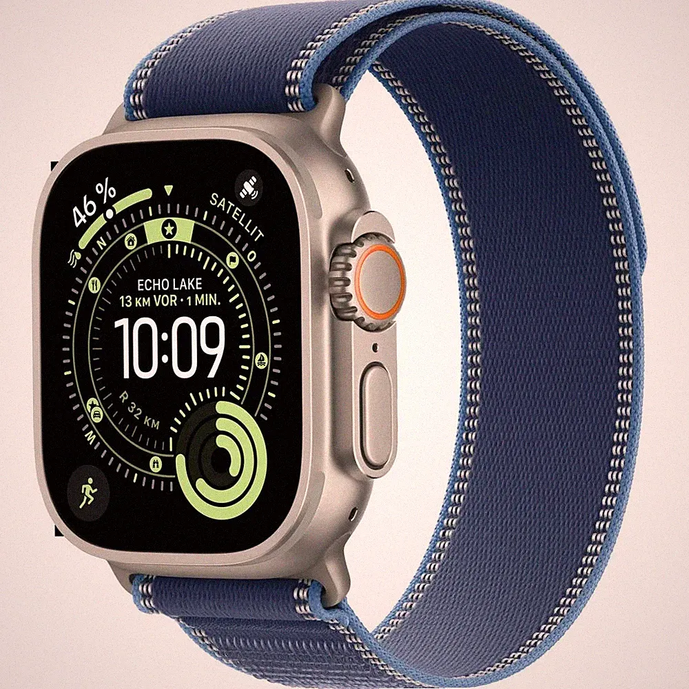 Apple Watch Ultra 3 GPS + Cellular 49 Smartwatch Natur/Blau/Hellblau