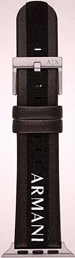 Armani EXCHANGE Smartwatch-Armband Apple Strap, AXS8019 Leder schwarz