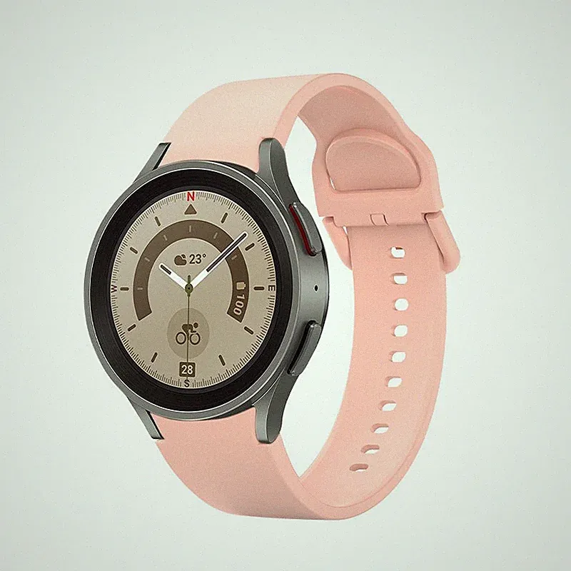 Armband 20 mm aus Silikon für Samsung Galaxy Watch 5 4 Smartwatch in Pink