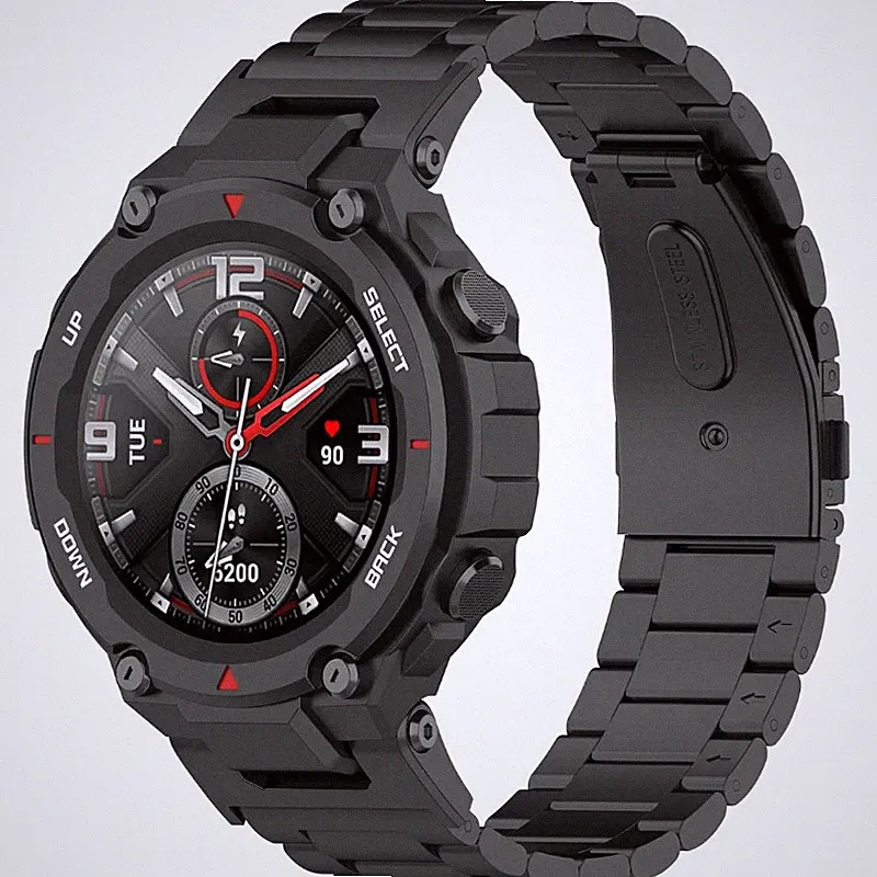 Armband Edelstahl Ersatz für Amazfit T-Rex Pro Smartwatch Business Stil