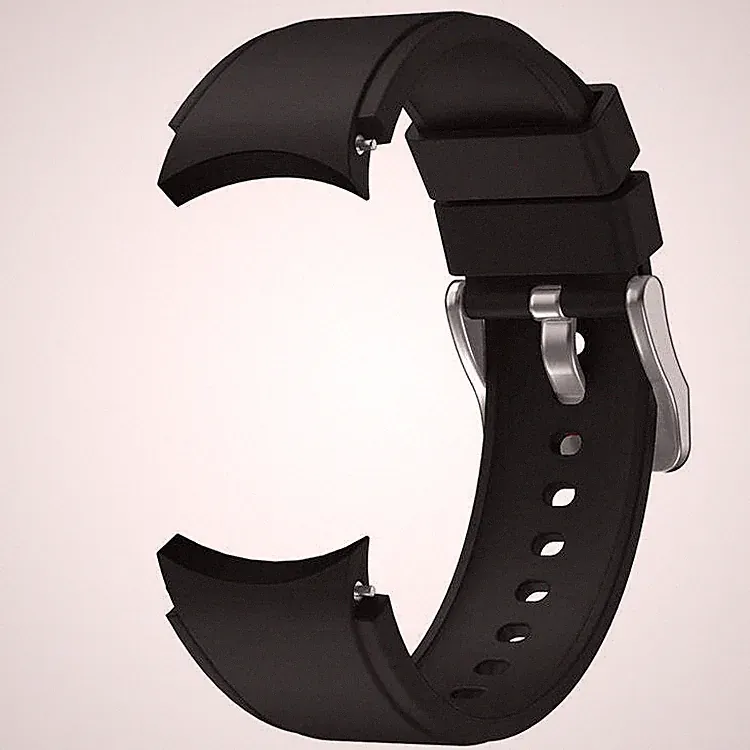 Armband flexibel aus Silikon 20mm für Samsung Galaxy Watch 4 Smartwatch Schwarz