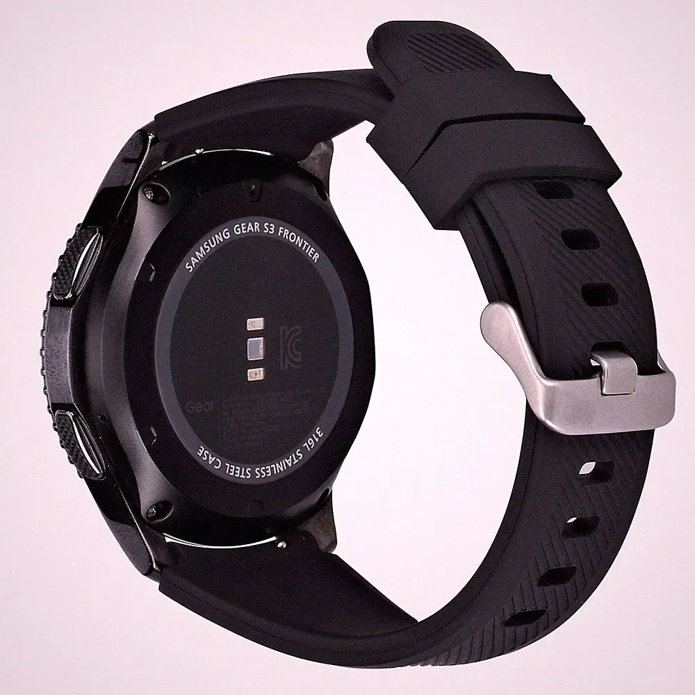 Armband flexibel aus Silikon 22mm für Samsung Galaxy Watch 4 Smartwatch Schwarz