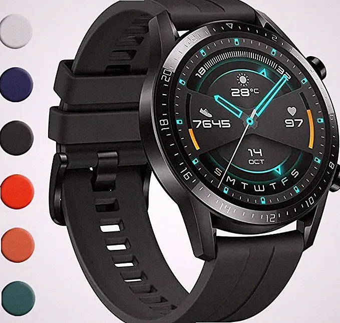 Armband für Huawei Watch GT2 46mm Ersatzarmband Silikon Sport Uharmband
