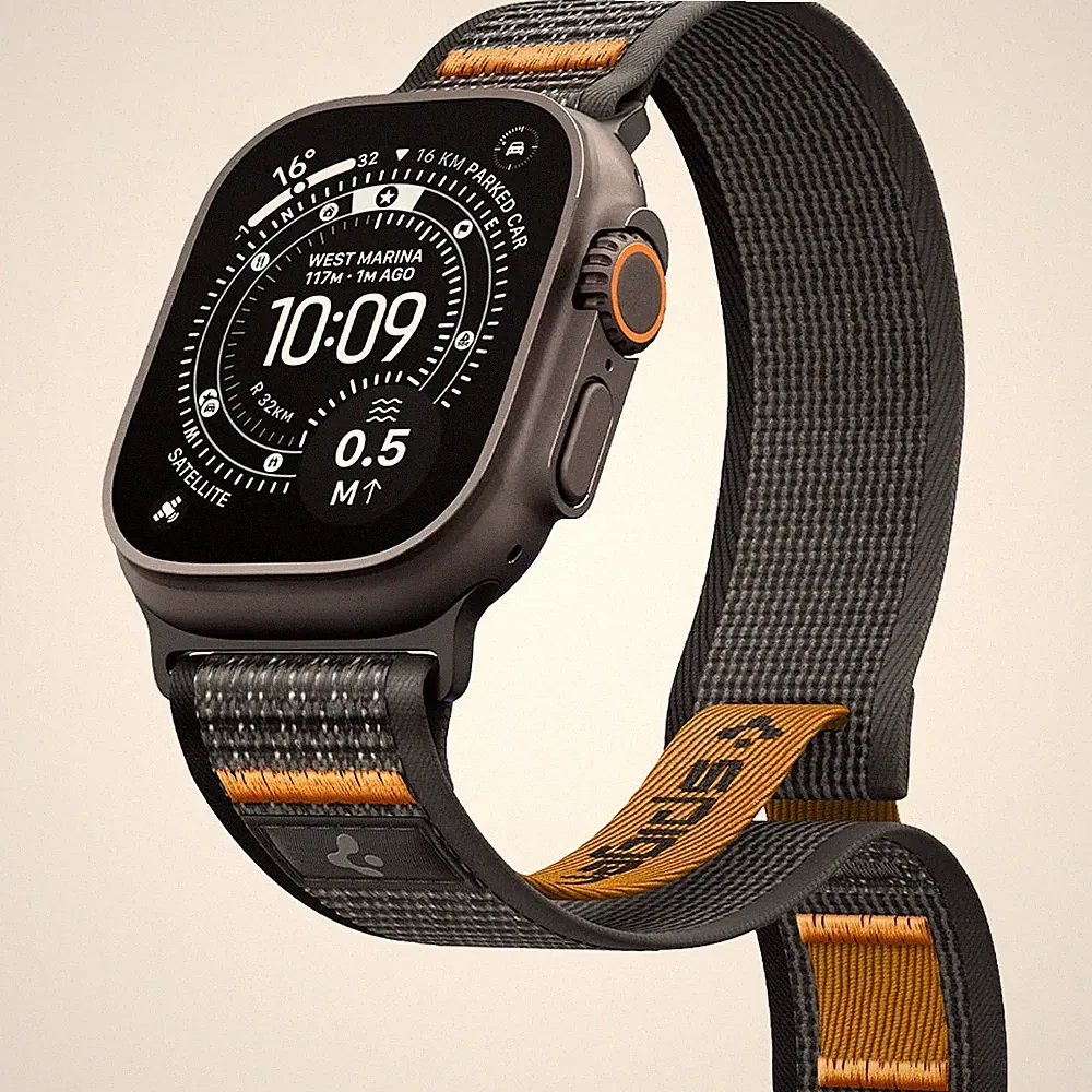 Armband für Smart Watch 49/46/45/44 mm Spigen Uhrarmbänd Uhrbänd Schwarz-Orange