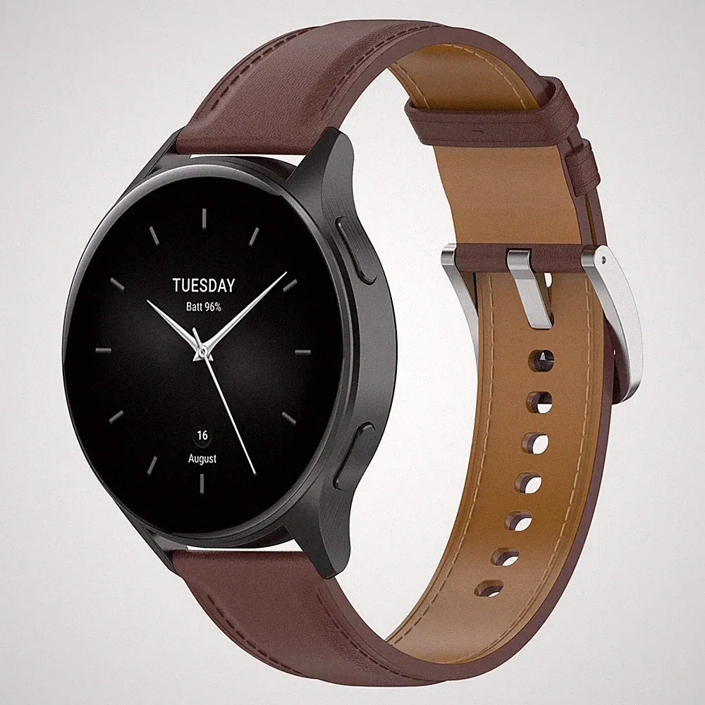 Armband für Smartwatch 22 mm Bizon Uhrarmbänd Uhrbänd Uhrenarmband Dunkelbraun