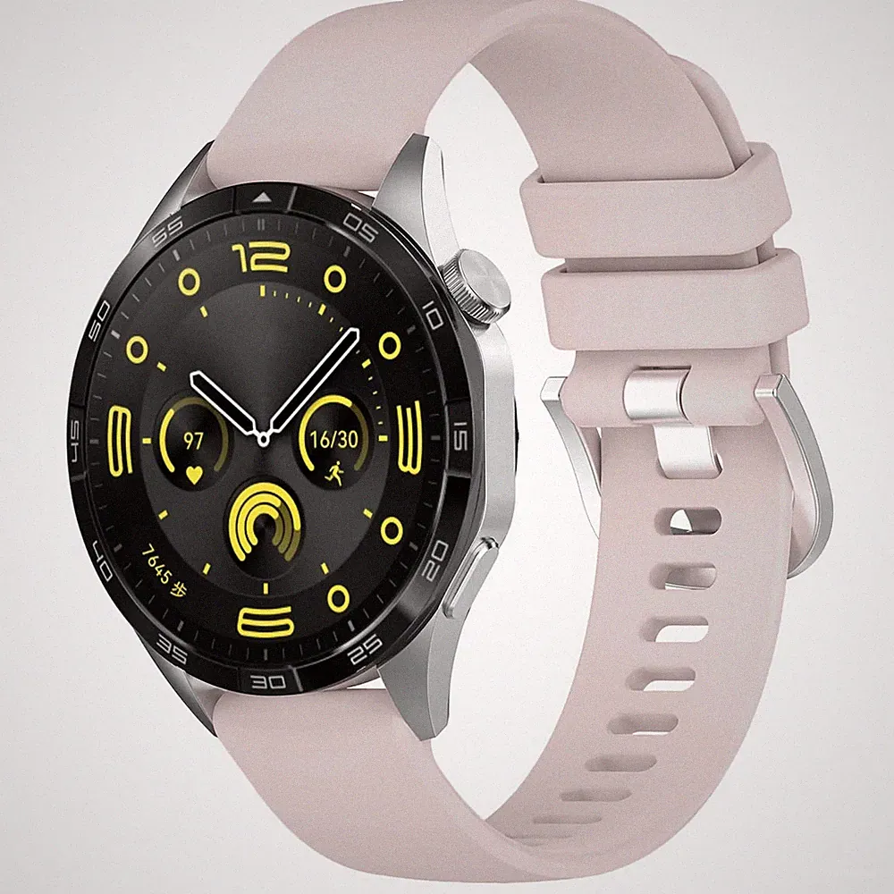 Armband für Smartwatch Bizon Strap Watch Silicone Pro 18 mm Uhrarmbänd Band Rosa
