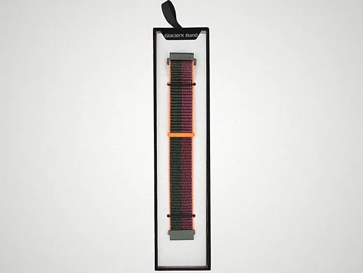 Armband für Smartwatch GlacierX Grip Strap Nylon Forest Plum Grün-Violett 22 mm