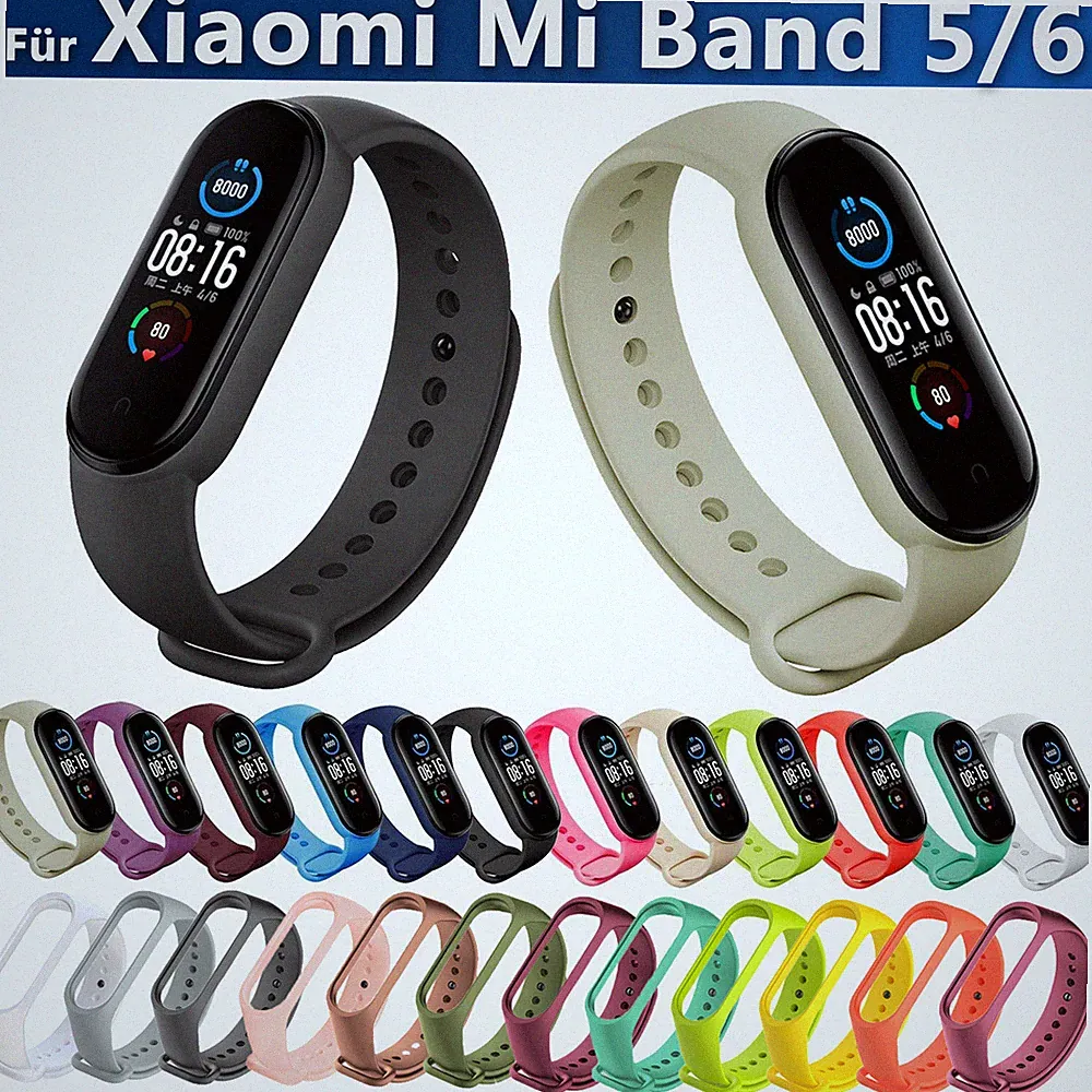 Armband für Xiaomi Mi Band 5 6 7 Fitness Tracker Smartwatch Sport Ersatz Silikon