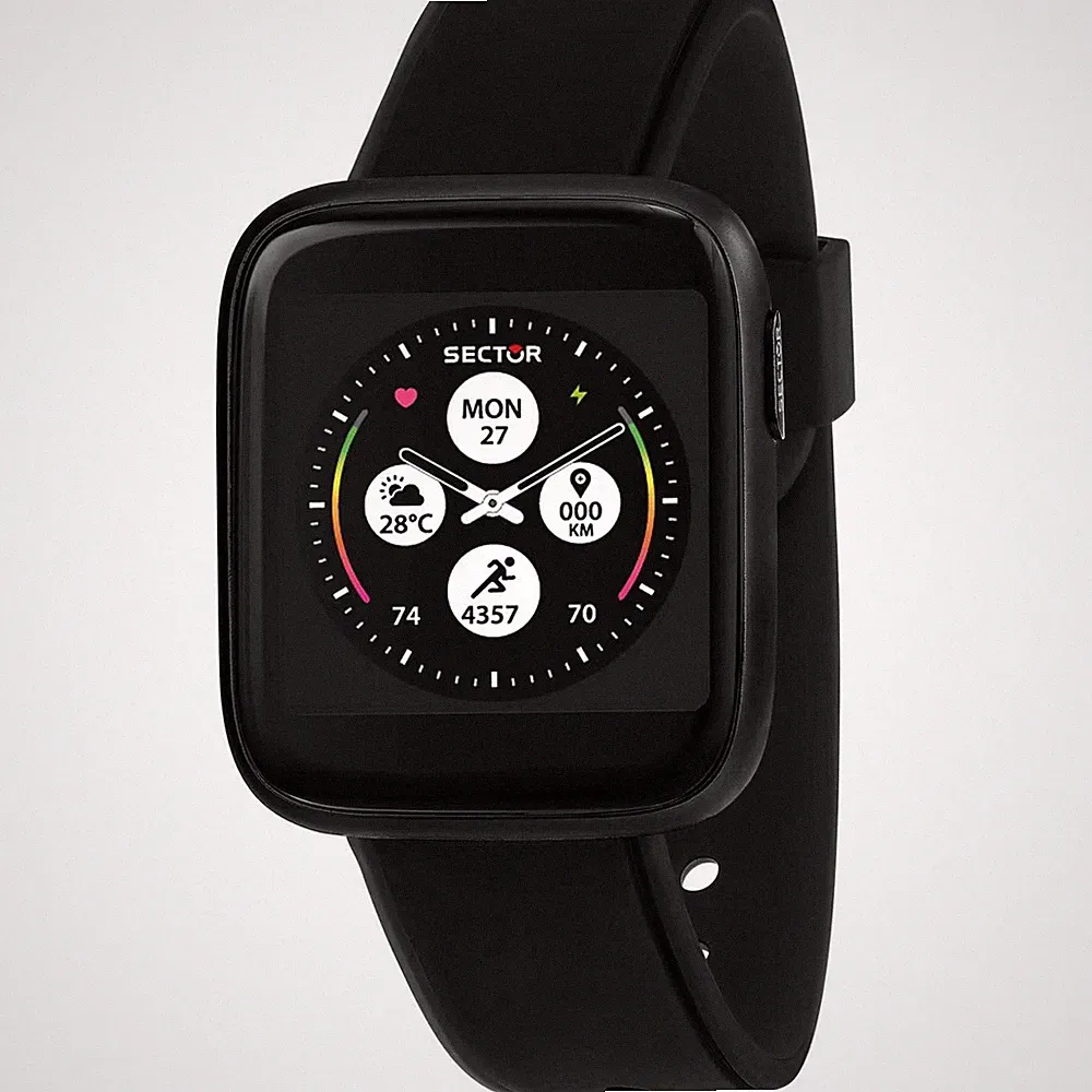 Armbanduhr Sektor S-04 R3253158007 Smartwatch Silikon Schwarz Rechteckig