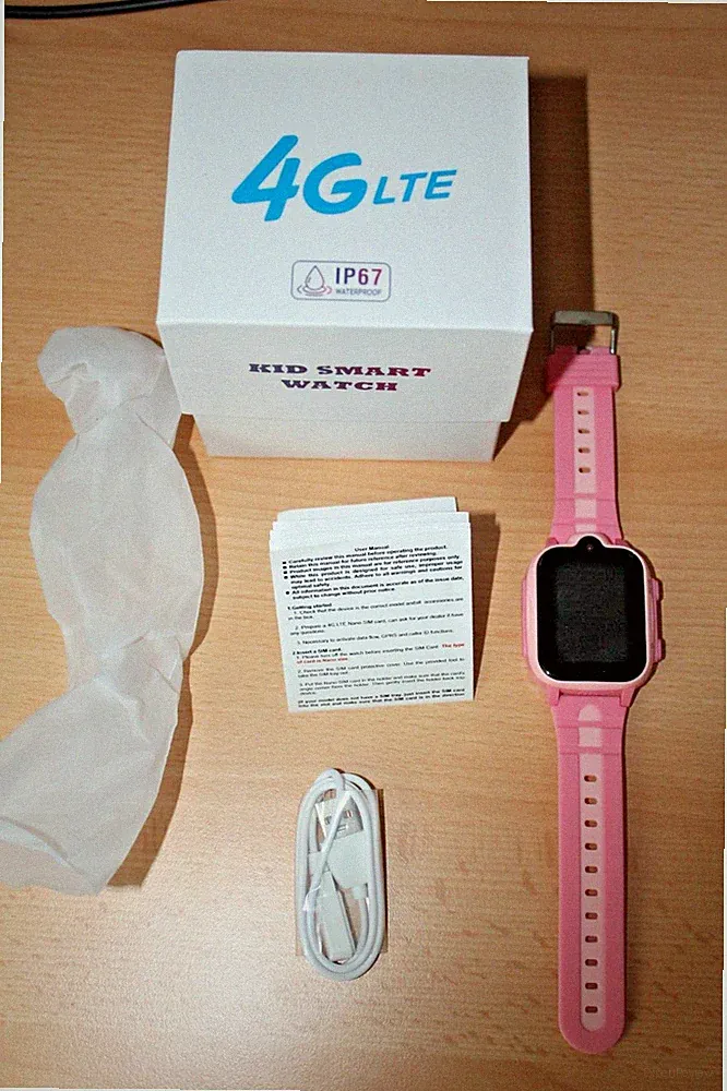 AstraMinds 4G Kinder Smartwatch Mit GPS Tracker IP67 wasserdicht Kind rosa
