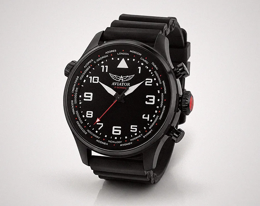 Aviator F-Series Mark 2 Pilot-Smartwatch Armbanduhr Edelstahl 46mm Gummi-Armband