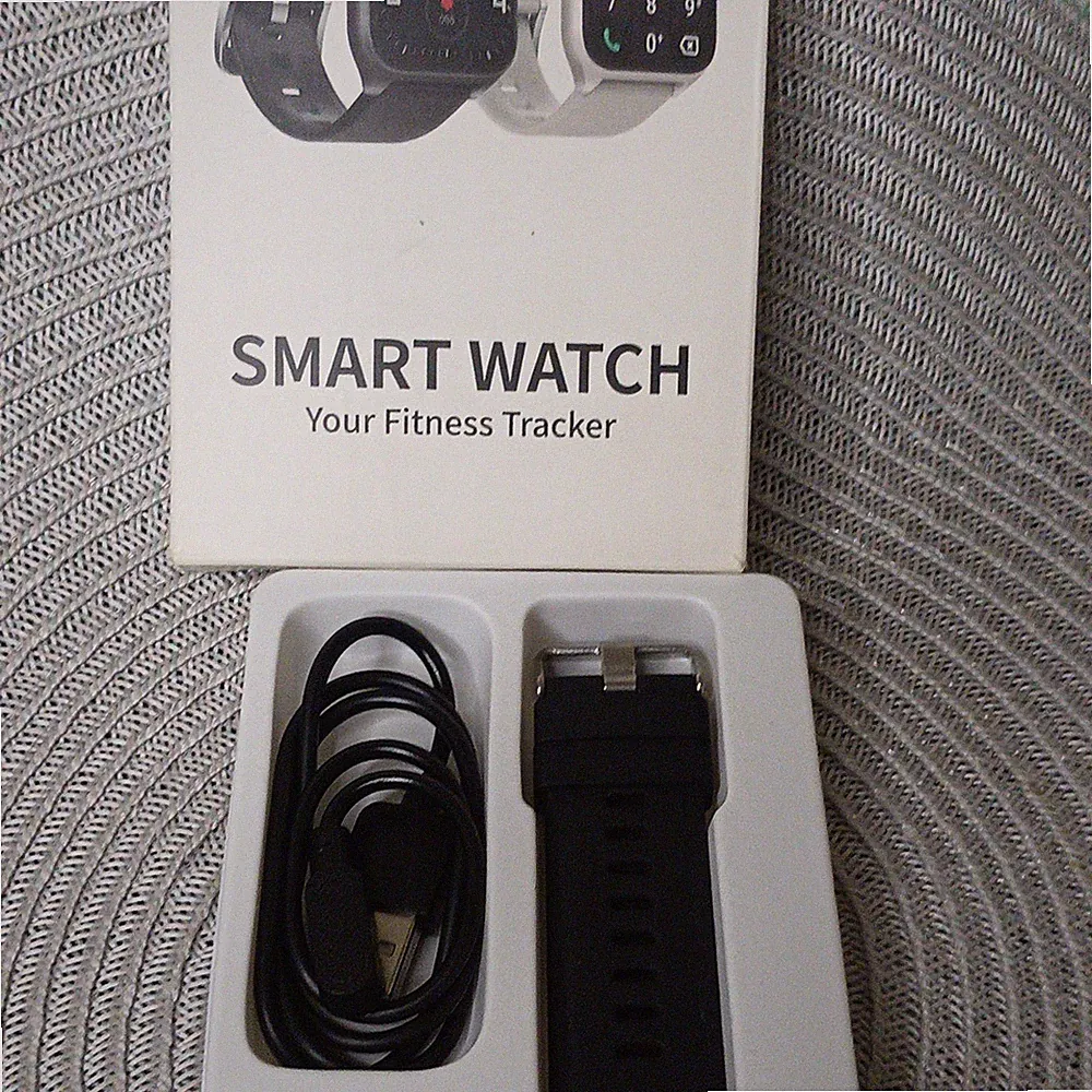 aycy Smart Watch Fitness Tracker 44 mm Schwarz Silikonarmband Android/iOS USB