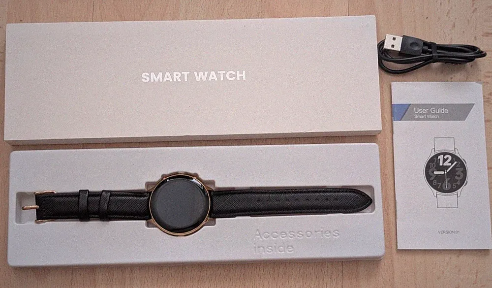 BANLVS Smartwatch Damen 1.28 Zoll FitnessTracker, Schlafmonitor, wasserdicht