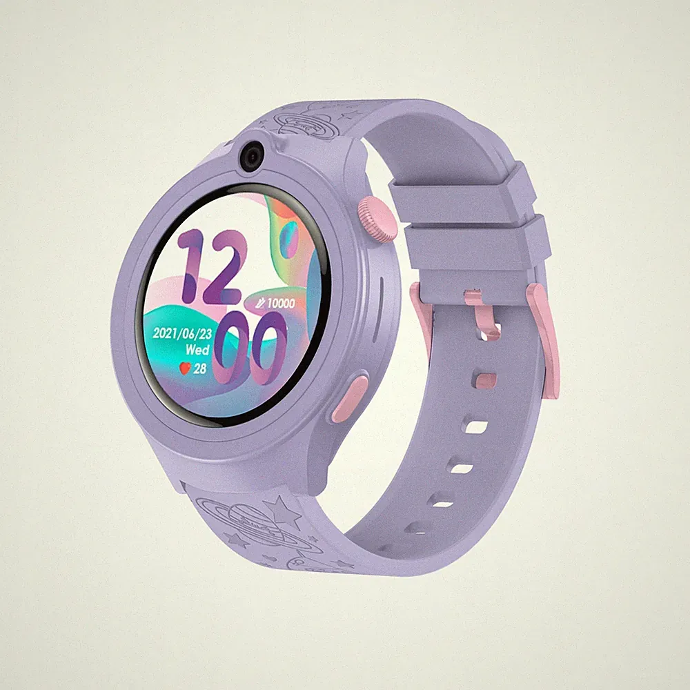 Bemi Moki Kinder-Smartwatch, 1,32 Zoll, 360x360 Pixel, 4G LTE, GPS, LBS, Lila