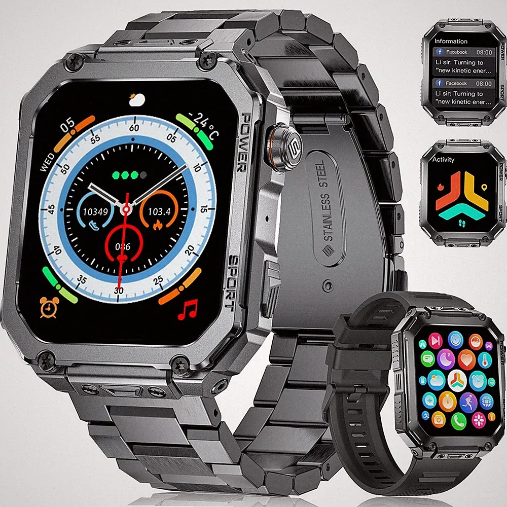 BENYAR SMART Smartwatch Herren Militär,1.91'' HD Display/500mAh Akku,Fitnessu...