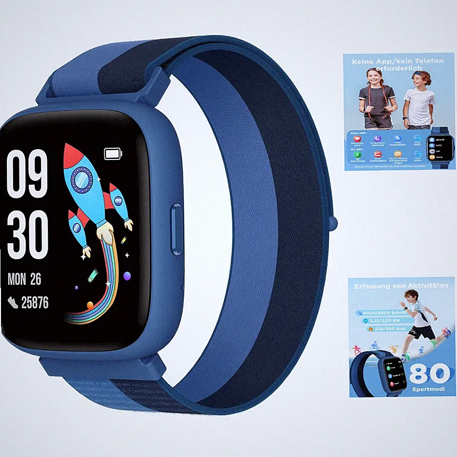 BIGGERFIVE BRAVE 2 Kinderuhr 1,8 Zoll Fitness Tracker 24 7