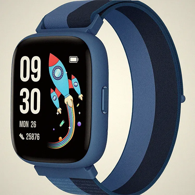 BIGGERFIVE Brave 2 Smartwatch Kinder 1,8" HD-Touchscreen Nylon Blau, GPS, 24/7