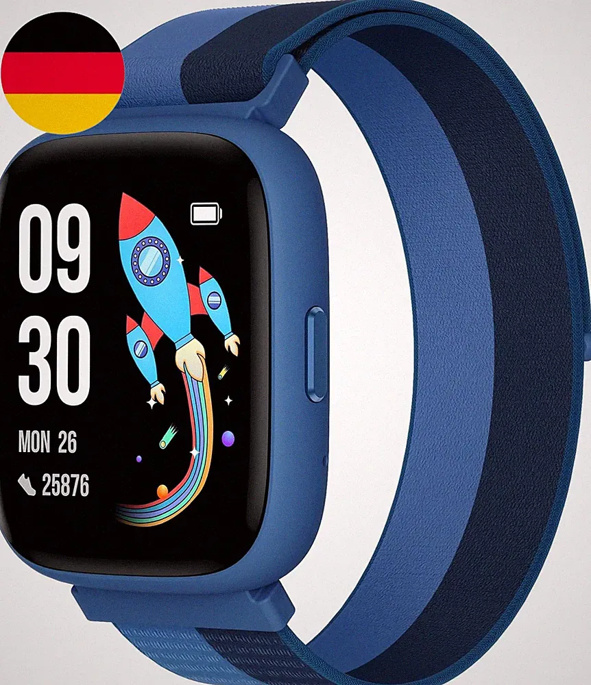 BIGGERFIVE Smartwatch Kinder, 1,8" Fitness Uhr Schrittzähler, 24/7 Puls, IP68 Wa