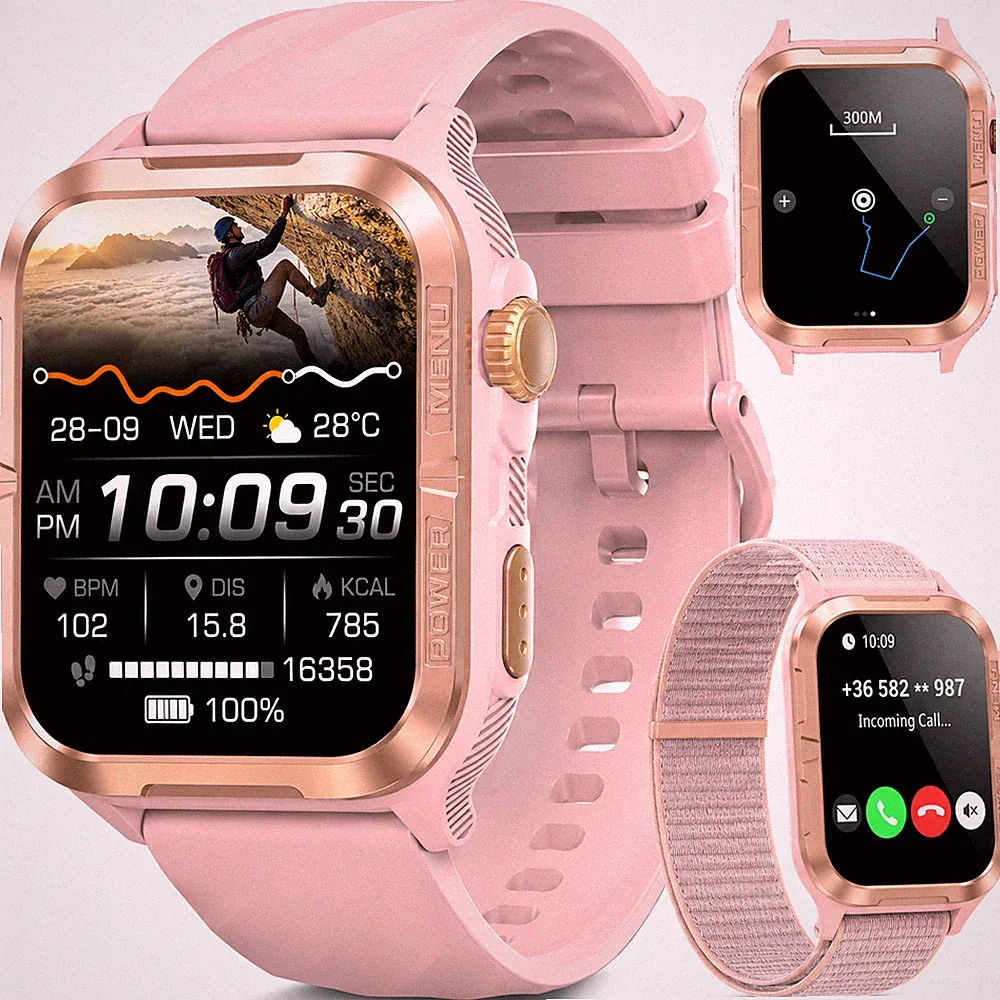 Blackview AI-GPT Smartwatch Damen Herren LED-Licht/Kompass, Militär Sportuhr