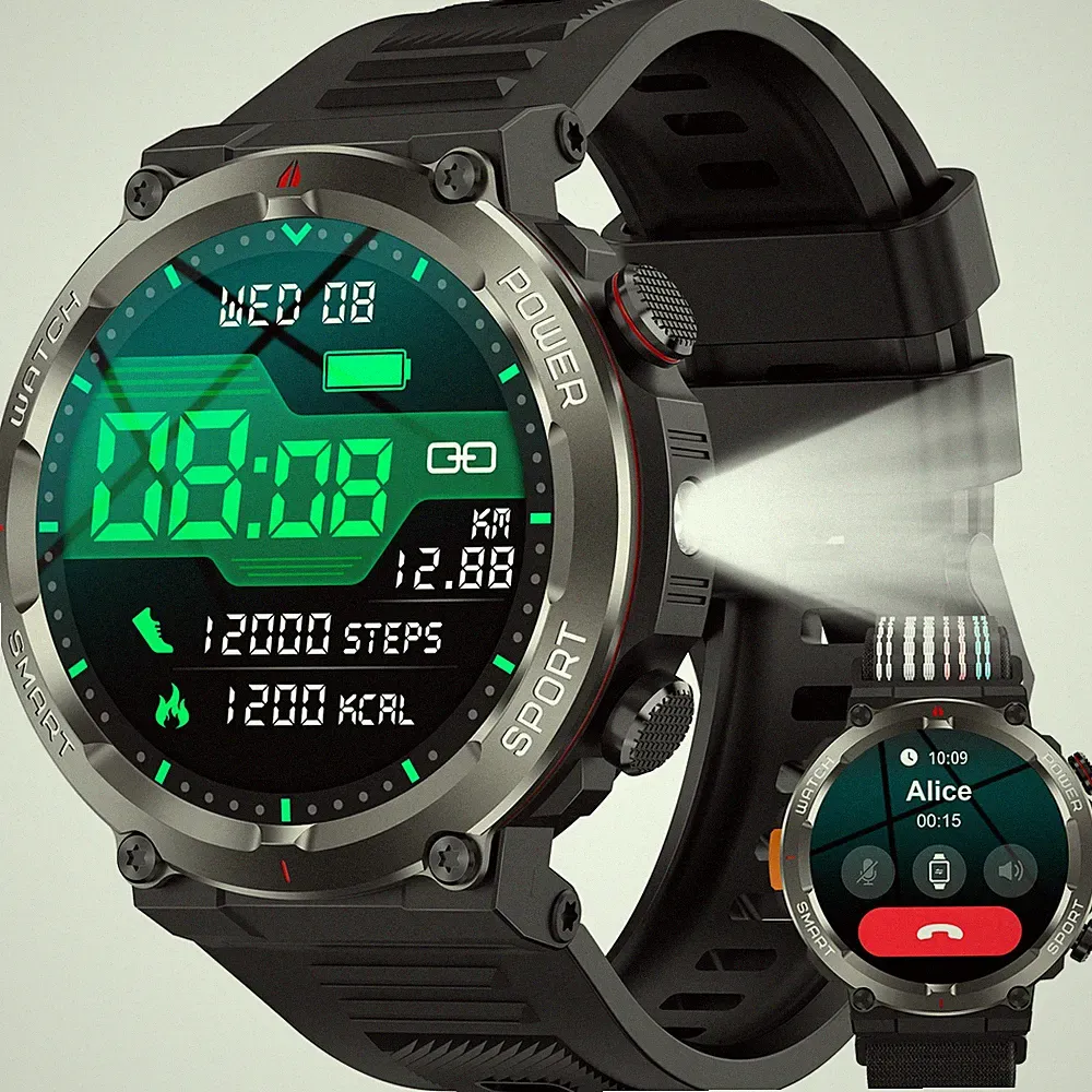 Blackview Für Xiaomi Android Smartwatch Herren Taktisch Militär Bluetooth Anruf