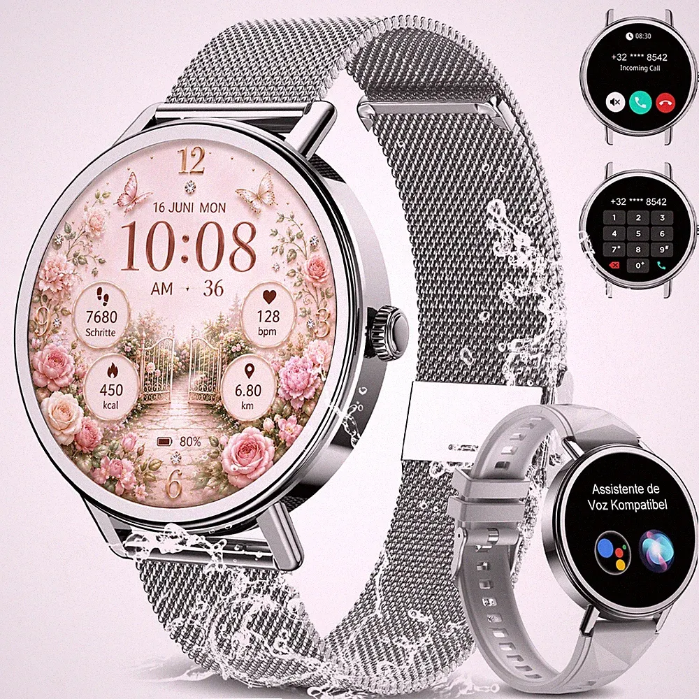 Blackview Smartwatch Damen Frauen mit Telefonfunktion Armbanduhr für iOS Android
