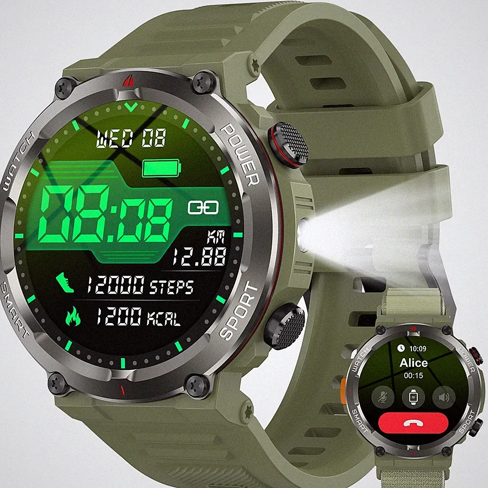 Blackview Smartwatch Herren, Fitnessuhr mit Telefonfunktion Uhr Kompass Sportuhr