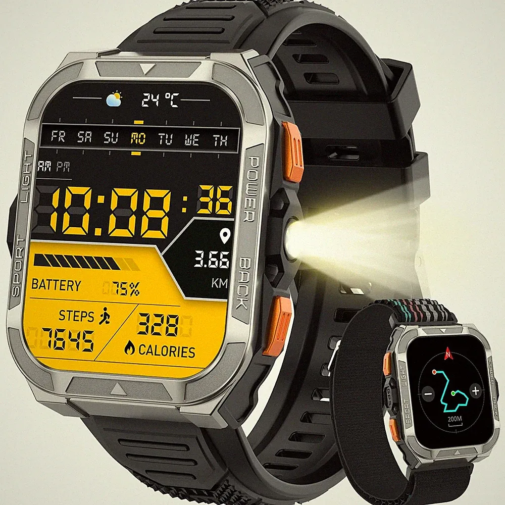 Blackview Smartwatch Herren mit integriertem GPS & Kompass, Bluetooth-Anrufe