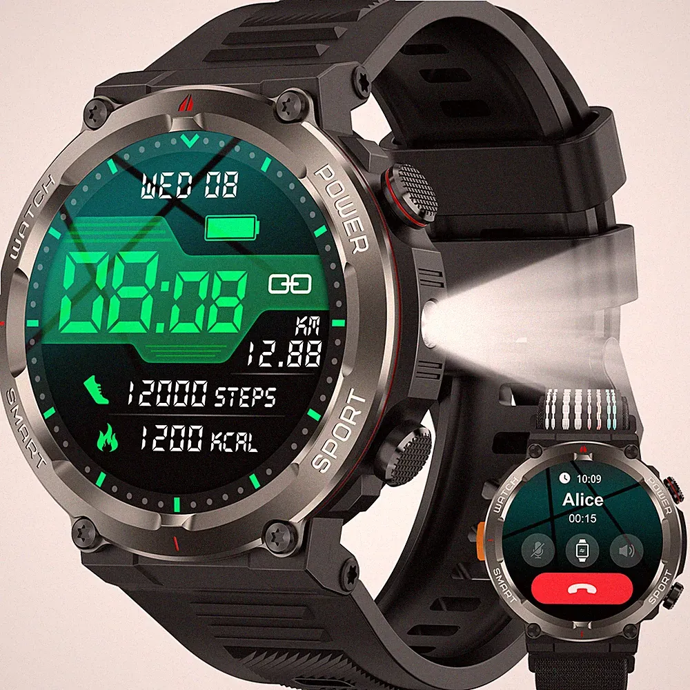 Blackview Für Xiaomi Android Smartwatch Herren Taktisch Militär Bluetooth Anrufe