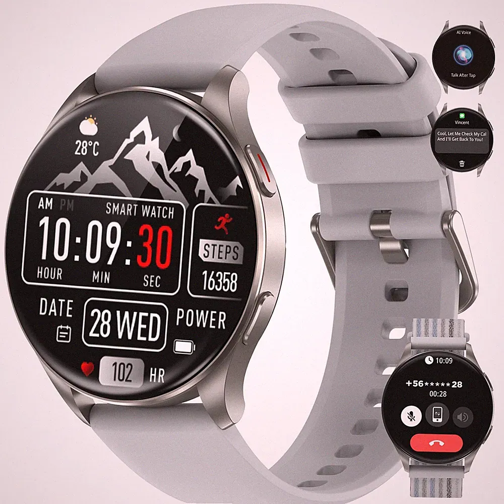 Blackview X20 Smartwatch Herren Damen | Bluetooth-Anruf für Android & iOS |Grey