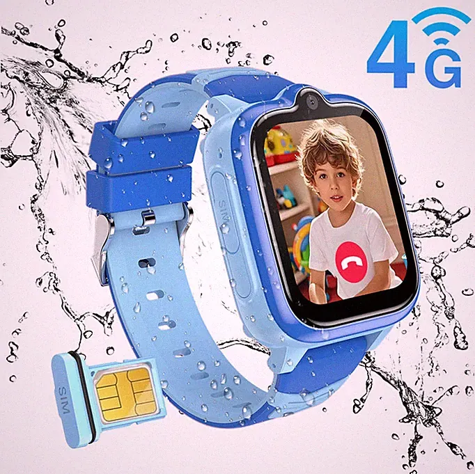 Blackview Z10 Kinder Smartwatch – 4G GPS Uhr mit SIM, Videoanruf, SOS, IP67 Blau