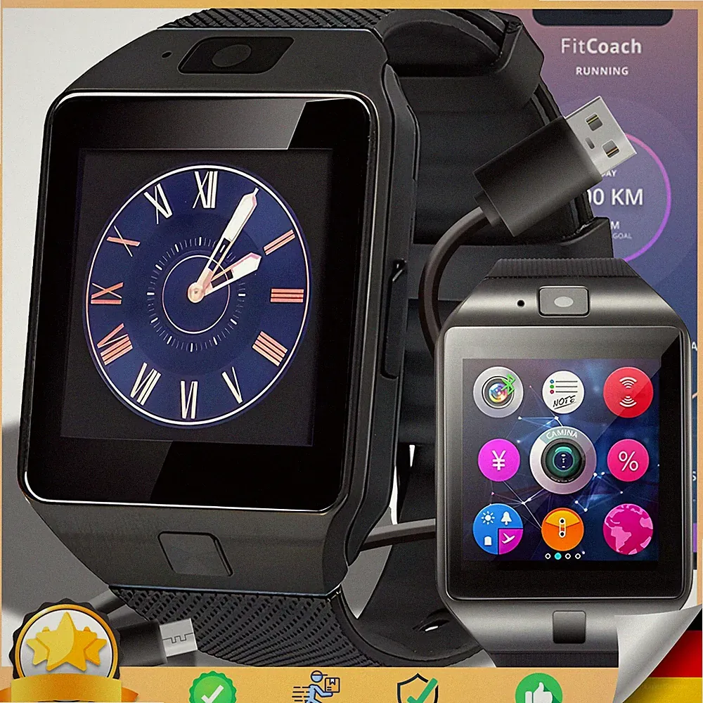 Bluetooth Smartwatch Armband 45mm Sport Fitness Band Armbanduhr Herren Retoo