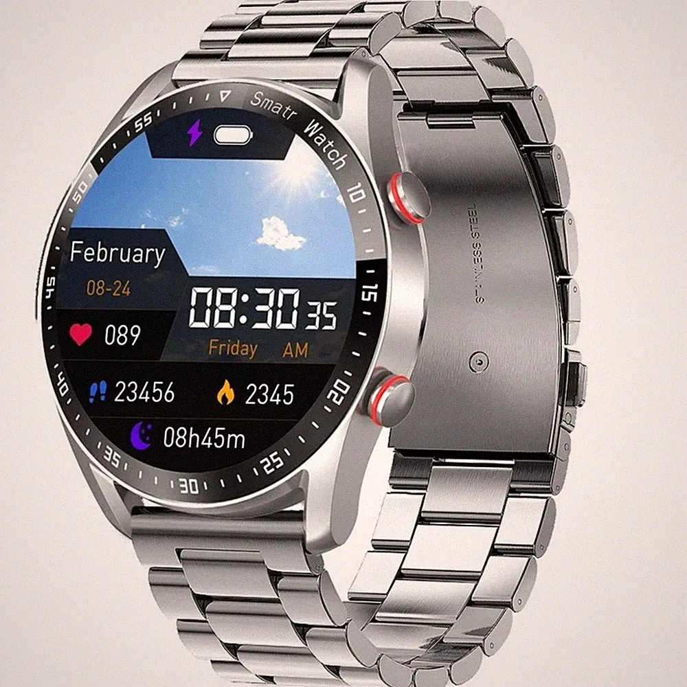 Bluetooth Smartwatch Herren Damen Blutdruckmessung ECG + PPG Fitness Android iOS