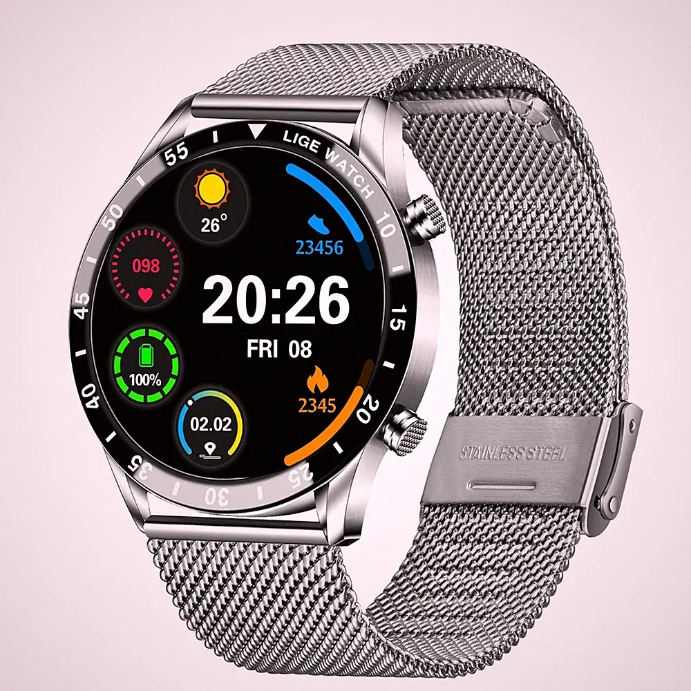Bluetooth Smartwatch Herren Damen Fitness Tracker Herzfrequenz Telefonfunktion