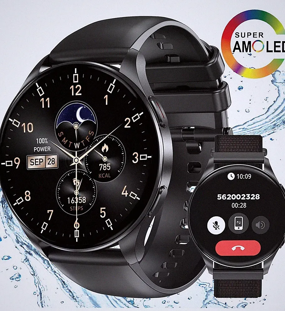 Bluetooth Smartwatch Luxus Herren Armband Herzfrequenz Pulsuhr FitnessArmbanduhr