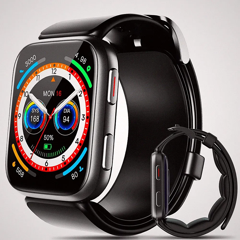 Blutdruck Smartwatch,1,95'' Blutdruckmessgerät mit LuftpumpenManschette, M700...