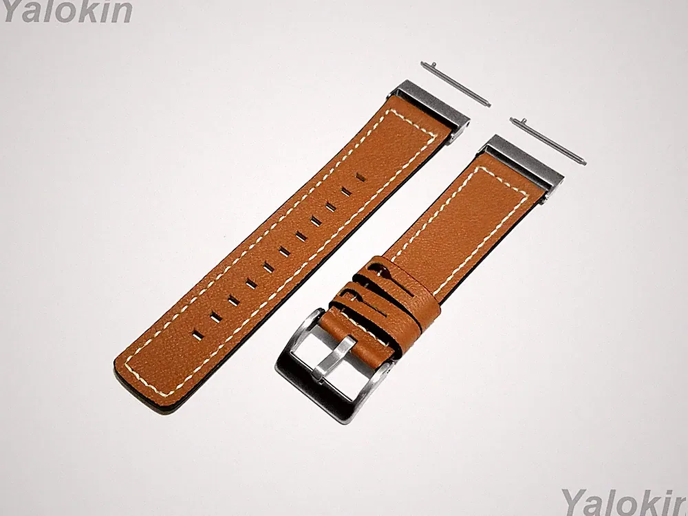 Braune Nähte Leder Band Armband für Garmin Venu X1 Fitness Smartwatch -A24B22