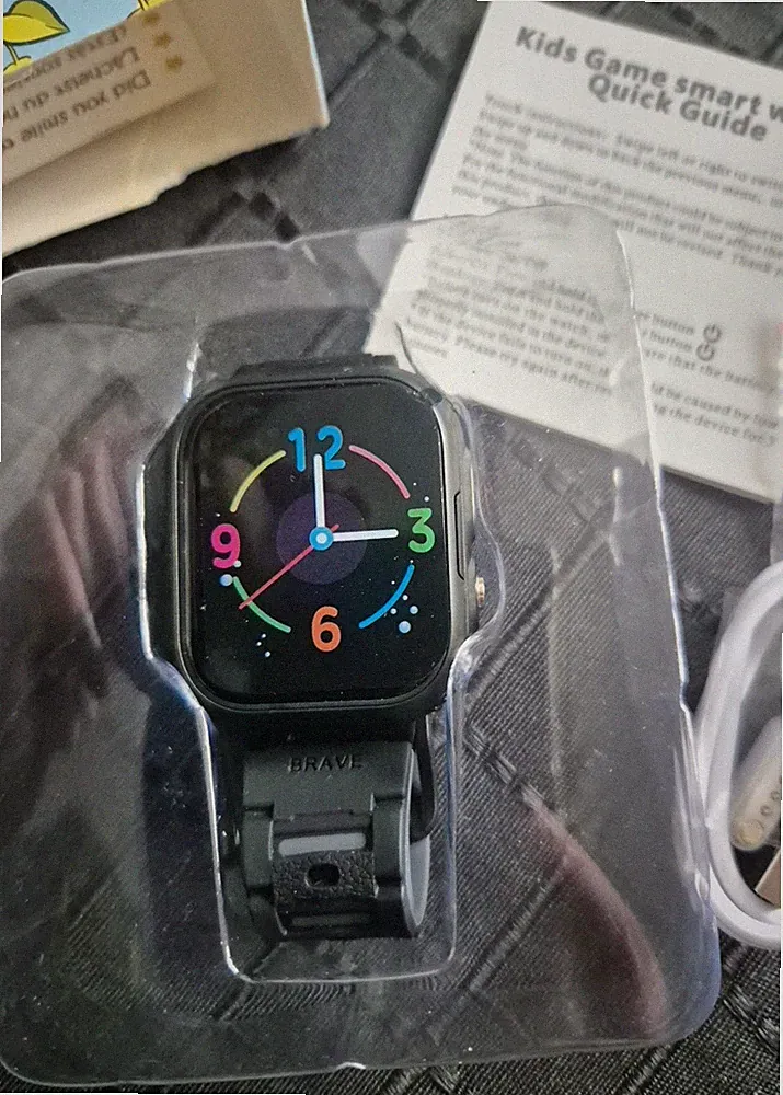 BRAVE Kinder-Smartwatch Touchscreen, schwarz, Silikonarmband