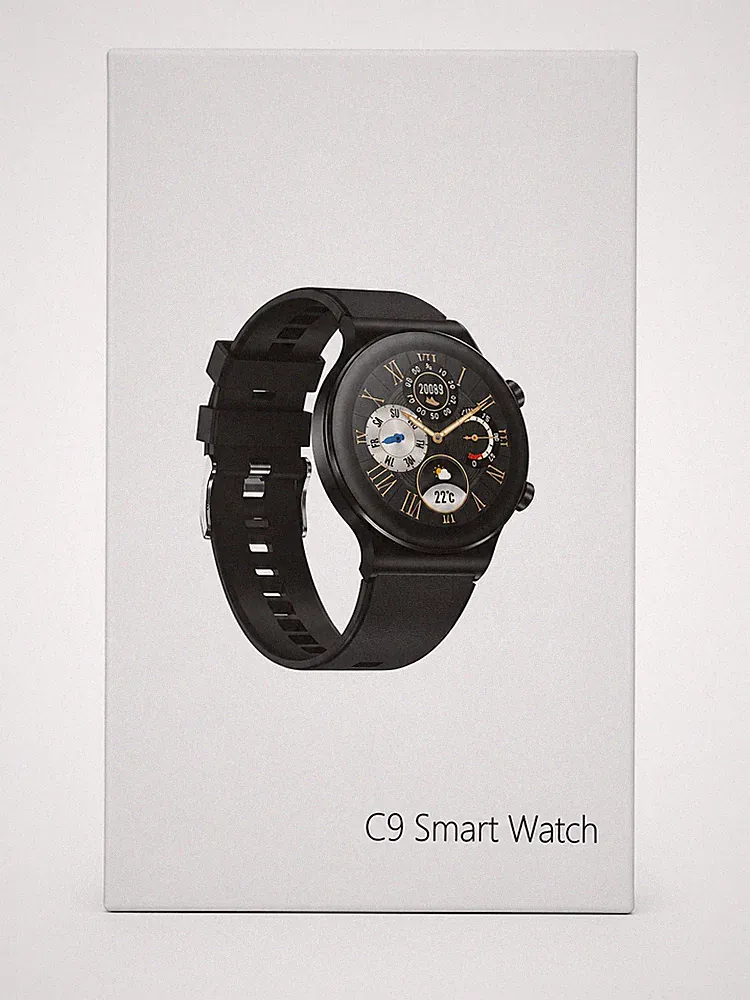 C9 Smartwatch – Schwarz | Bluetooth | Herzfrequenz | IP68 | GloryFit App NEU!!