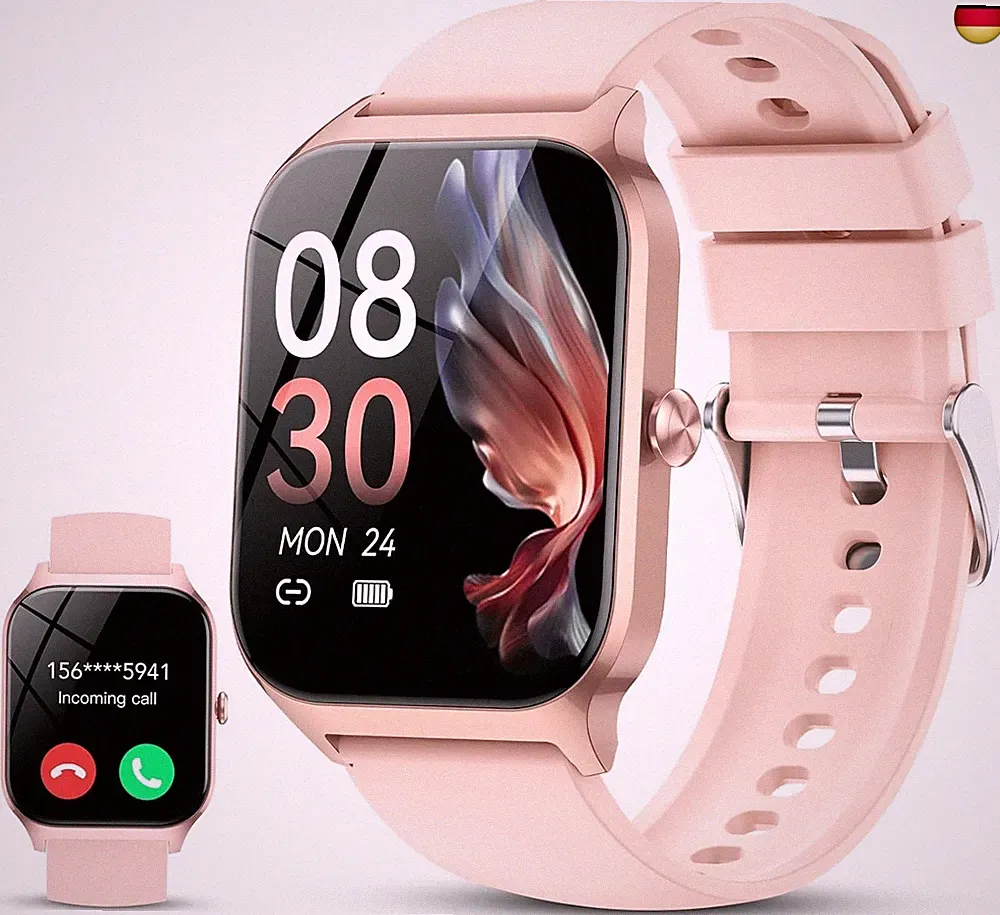 CASCHO Smartwatch Damen Herren, 1.85" HD Smart Watch, 115+ Modi, Fitness
