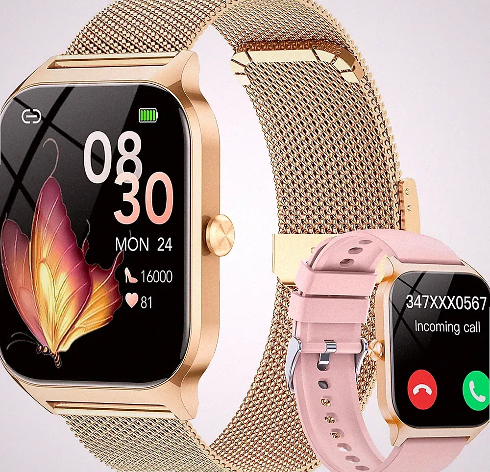 CASCHO Smartwatch Damen Mit Telefonfunktion, 1.85" HD Uhren Mit Herzfrequenz Spo