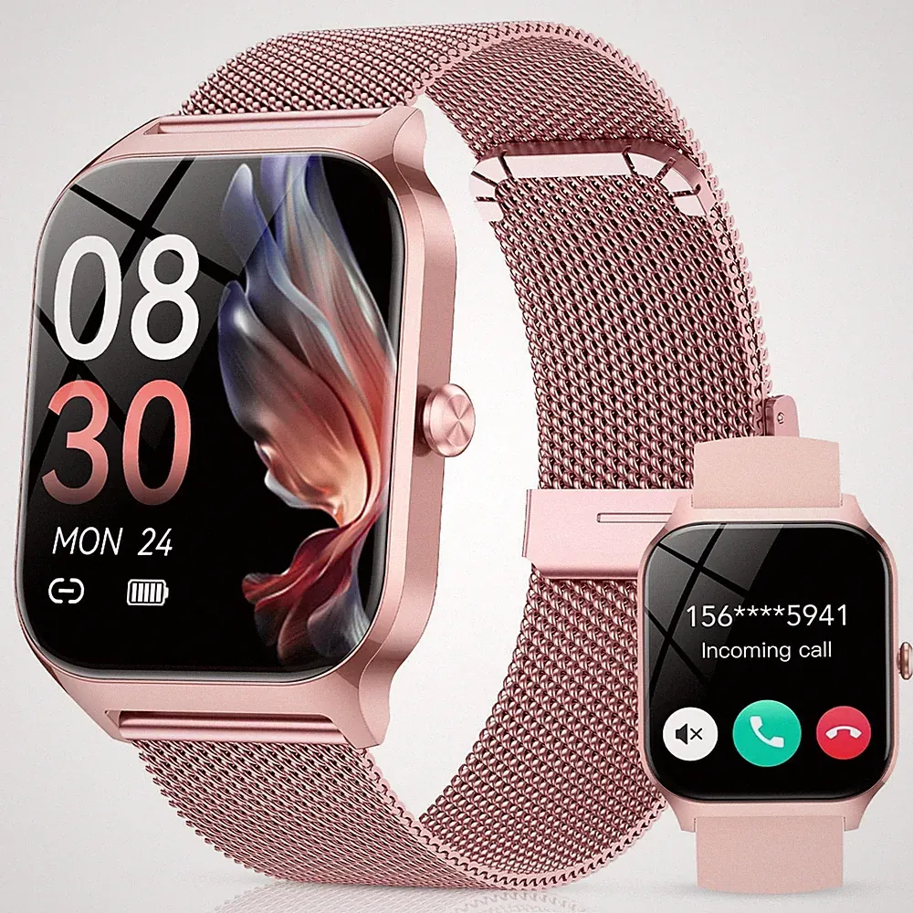CASCHO Smartwatches für Damen, 1,85" HD Smartwatch ohne, Roségold 2-2