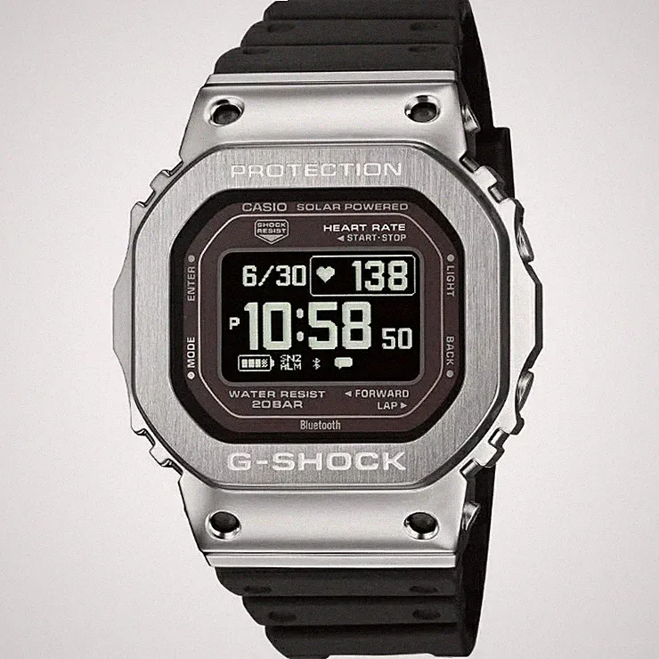 Casio G-SHOCK G-SQUAD Metal Covered MIP LCD Smartwatch GM-H5600-1JR Silber Sc...