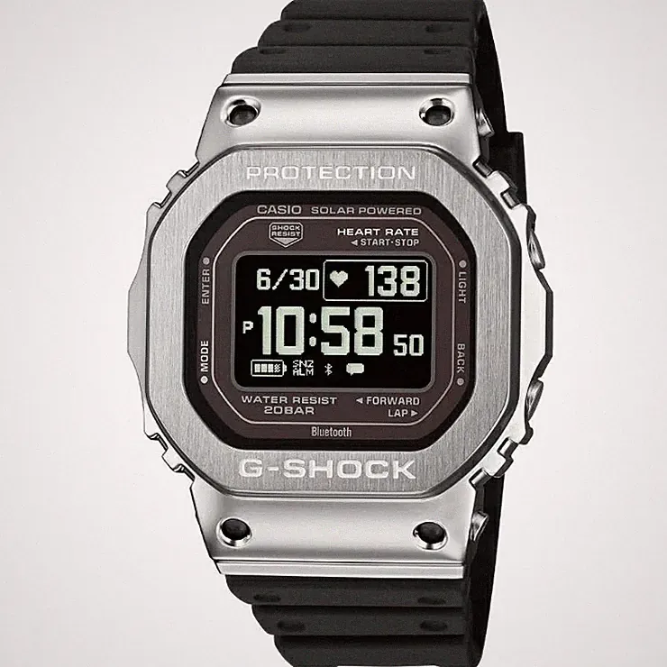 Casio G-SHOCK G-SQUAD Metal Covered MIP LCD Smartwatch GM-H5600-1JR Silber Sc...